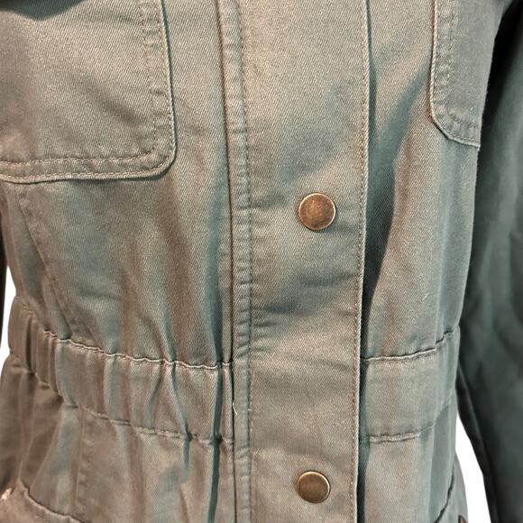 Cat & Jack Kids Jacket SZ L 10-12 Khaki Green Long Sleeve Lined Hooded  Utility - Picture 3 of 13